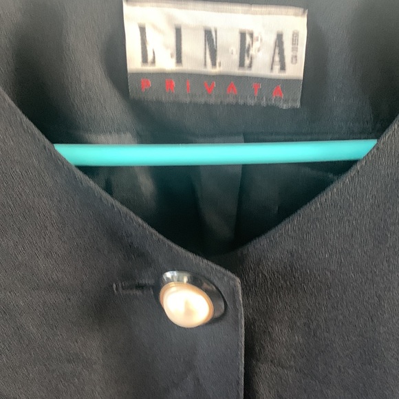 Lines Private vintage 90s style long collarless long blazer - Picture 4 of 7